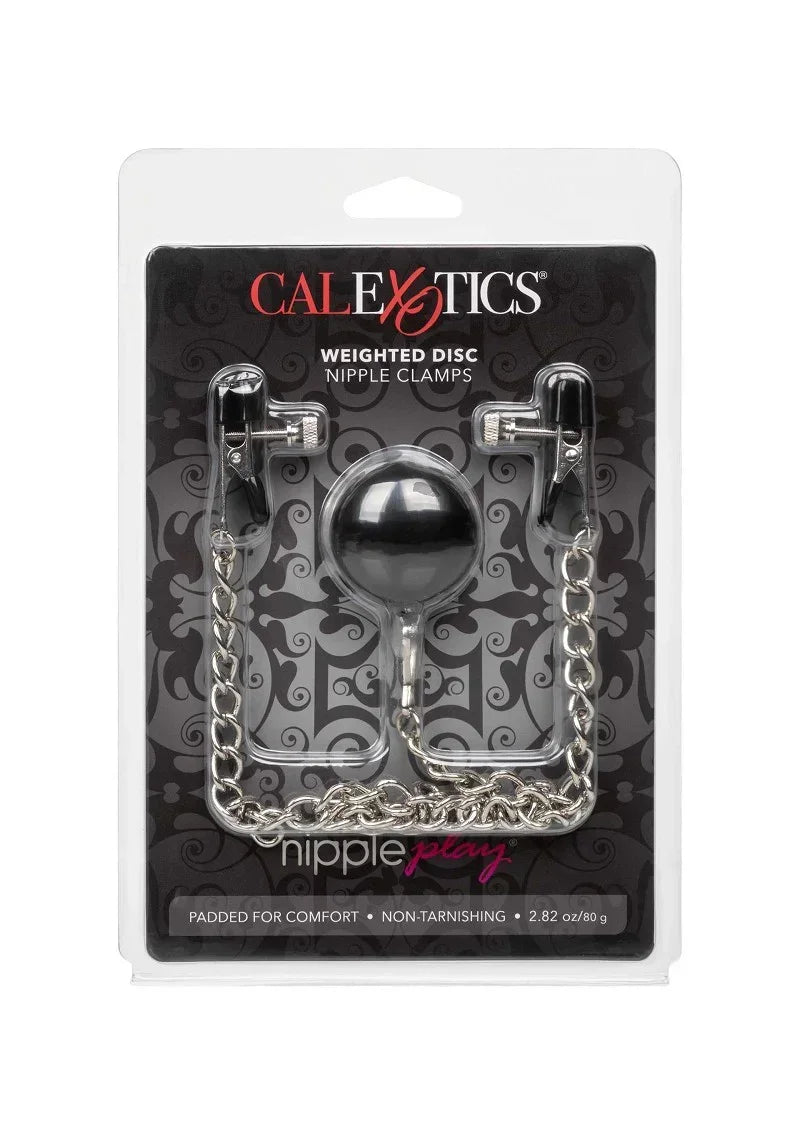 Bestel: Nipple Play Weighted Disc Nipple Clamps by CalExotics - bij Happytoys.nl, happytoys.be, Happytoys.ae: erotische sex webshop | liever Happy dan Easy ⭐⭐⭐⭐⭐