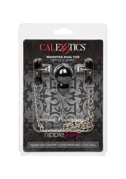Nipple Play Weighted Dual Tier Nipple Clamps by CalExotics - Happytoys Sexshop: online sex shop for Feeling Happy & Easy 😊 - Discreet geleverd