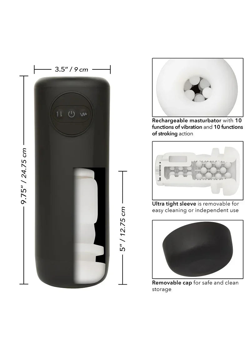Bestel: Optimum Power Vibrating and Thrusting Stroker by CalExotics - bij Happytoys.nl, happytoys.be, Happytoys.ae: erotische sex webshop | liever Happy dan Easy ⭐⭐⭐⭐⭐