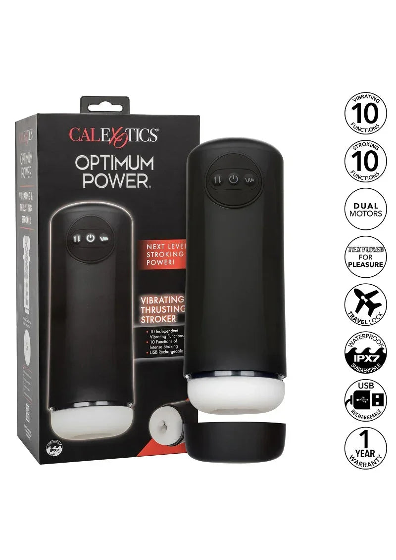 Bestel: Optimum Power Vibrating and Thrusting Stroker by CalExotics - bij Happytoys.nl, happytoys.be, Happytoys.ae: erotische sex webshop | liever Happy dan Easy ⭐⭐⭐⭐⭐