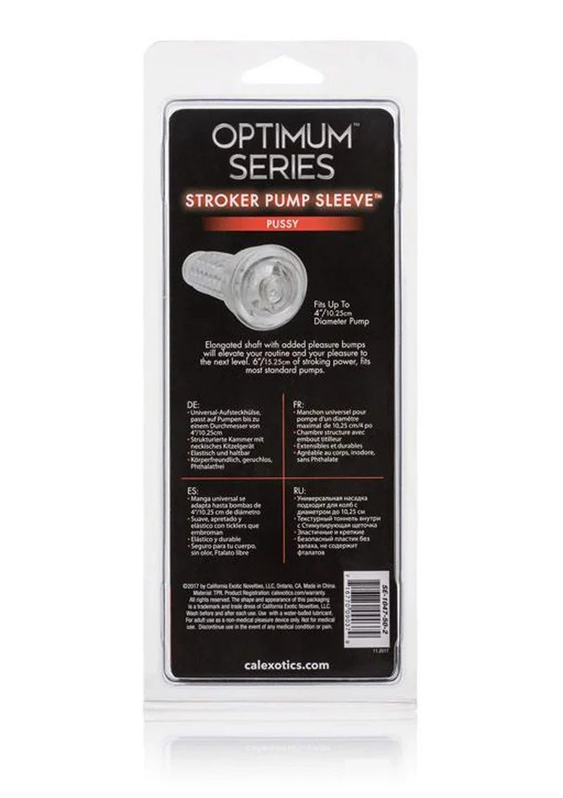 Optimum Series Stroker Pump Sleeve Pussy by CalExotics - Happytoys Sexshop: online sex shop for Feeling Happy & Easy 😊 - Discreet geleverd