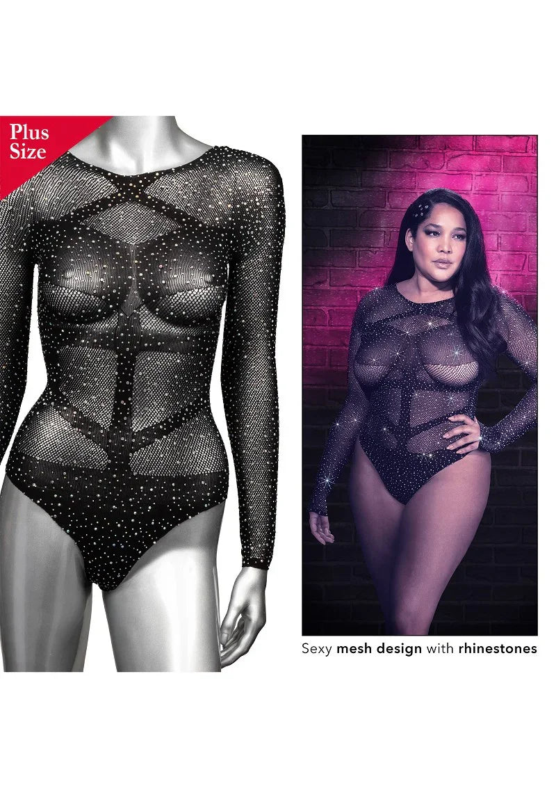 y CalExotics Radiance Plus Size Long Sleeve Body Suit - Happytoys Sexshop: online sex shop for Feeling Happy & Easy 😊 - Discreet geleverd