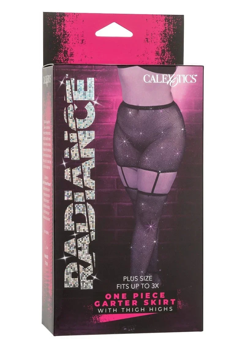 Radiance Plus Size One Piece Kousenbandrok met dijhoge kousen by CalExotics - Happytoys Sexshop: online sex shop for Feeling Happy & Easy π - Discreet geleverd