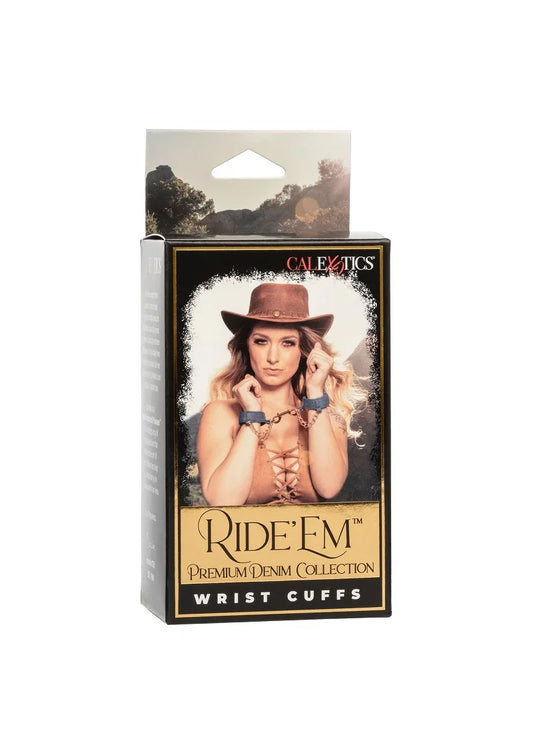Ride 'em Premium Denim Collection Wrist Cuffs by CalExotics - Happytoys Sexshop: online sex shop for Feeling Happy & Easy π - Discreet geleverd