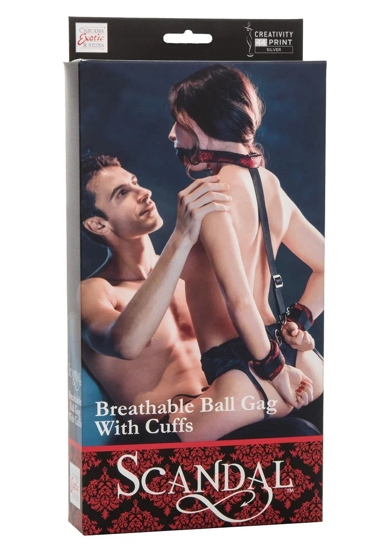 CalExotics Scandal Breathable Ball Gag Met Handboeien - Happytoys Sexshop: Toys for Feeling Happy & Easy π - Discreet geleverd