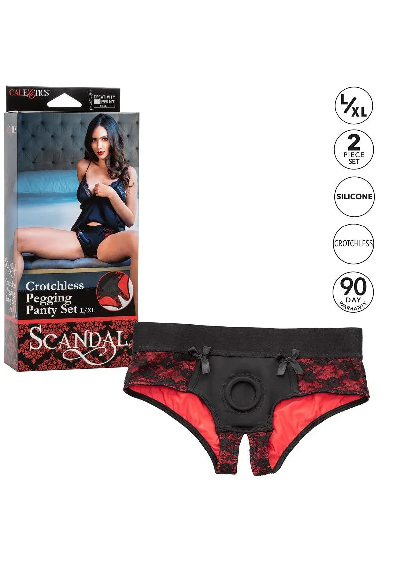 β CalExotics Scandal Crotchless Pegging Panty Set L/XL - Happytoys Sexshop: Toys for Feeling Happy & Easy π - Discreet geleverd
