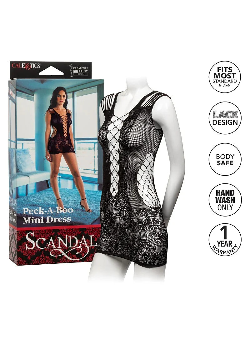 â CalExotics Scandal Peek-A-Boo Mini Dress - Happytoys Sexshop: online sex shop for Feeling Happy & Easy đ - Discreet geleverd