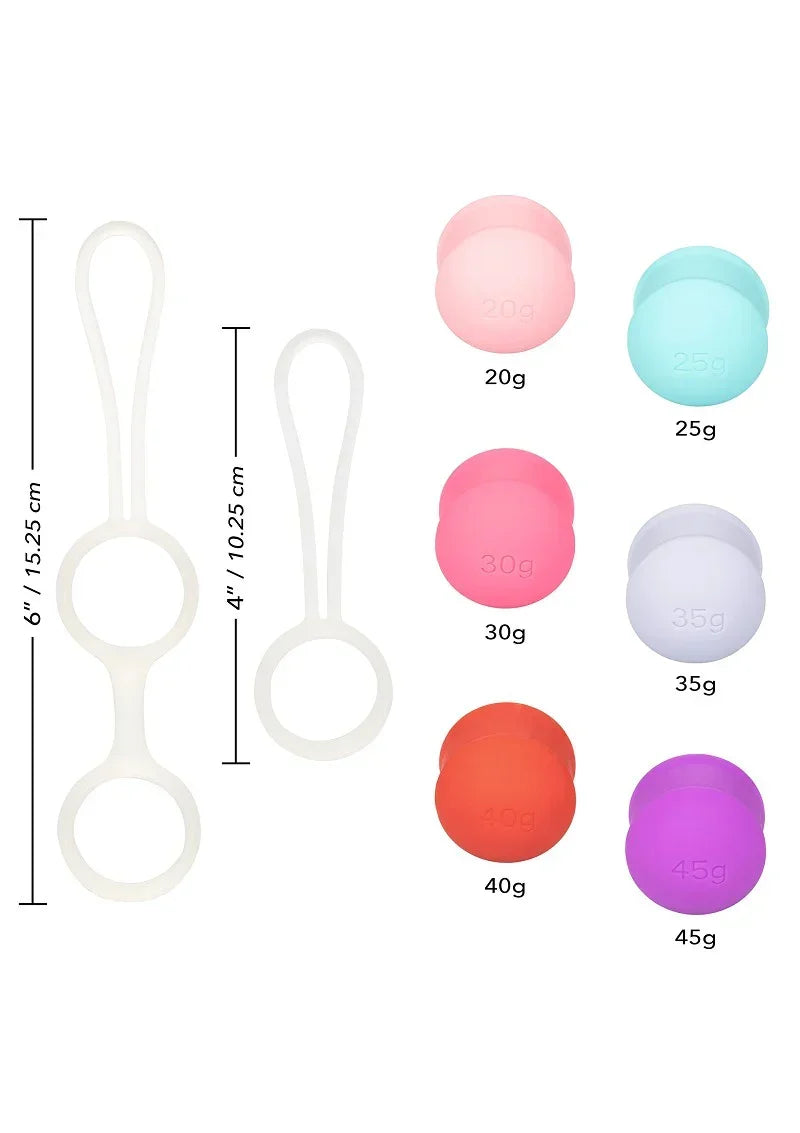 Bestel: CalExotics She - ology Interchangeable Weighted Kegel Set - bij Happytoys.nl, happytoys.be, Happytoys.ae: erotische sex webshop | liever Happy dan Easy ⭐⭐⭐⭐⭐