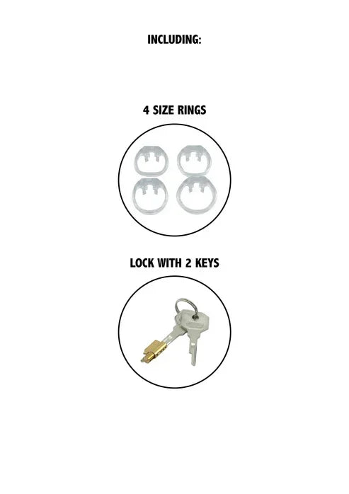 Clear Control Cock Cage Short by Hidden Desire - Happytoys Sexshop: online sex shop for Feeling Happy & Easy 😊 - Discreet geleverd