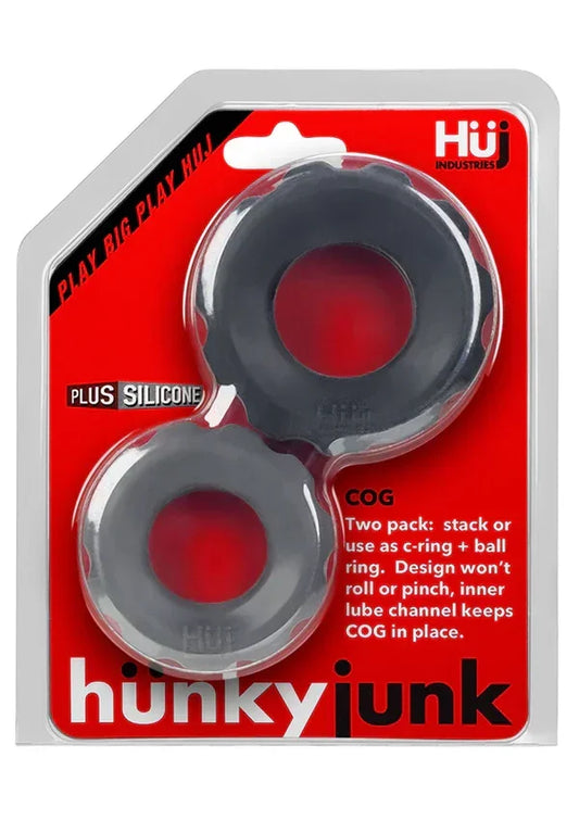 Cog 2-Size Cockrings by HunkyJunk - Happytoys Sexshop: online sex shop for Feeling Happy & Easy 😊 - Discreet geleverd