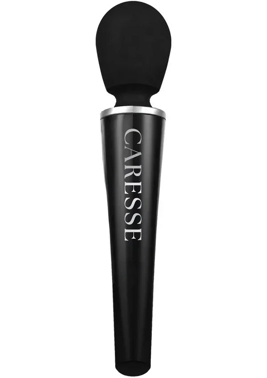 Compact Wand Massager Black by Caresse - Happytoys Sexshop: online sex shop for Feeling Happy & Easy 😊 - Discreet geleverd