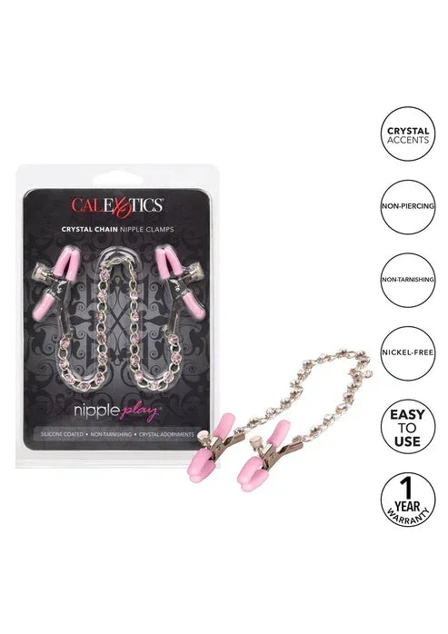 Bestel: Crystal Chain Nipple Clamps by CalExotics - bij Happytoys.nl, happytoys.be, Happytoys.ae: erotische sex webshop | liever Happy dan Easy ⭐⭐⭐⭐⭐