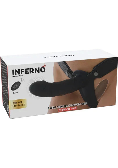 Double Vibrating Pleasure Penis Strapon 14 cm @ Hidden Desire - Happytoys Sexshop: online sex shop for Feeling Happy & Easy 😊 - Discreet geleverd