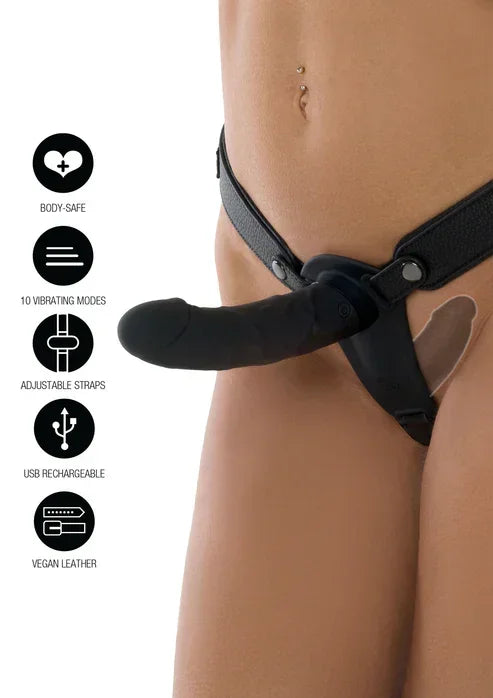 Bestel: Double Vibrating Pleasure Penis Strapon 14 cm by Hidden Desire - bij Happytoys.nl, happytoys.be, Happytoys.ae: erotische sex webshop | liever Happy dan Easy ⭐⭐⭐⭐⭐