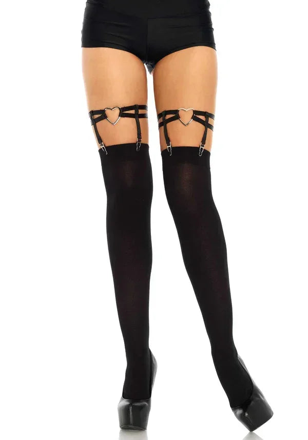 Dual Strap Heart Garters by Leg Avenue - Happytoys Sexshop: online sex shop for Feeling Happy & Easy 😊 - Discreet geleverd