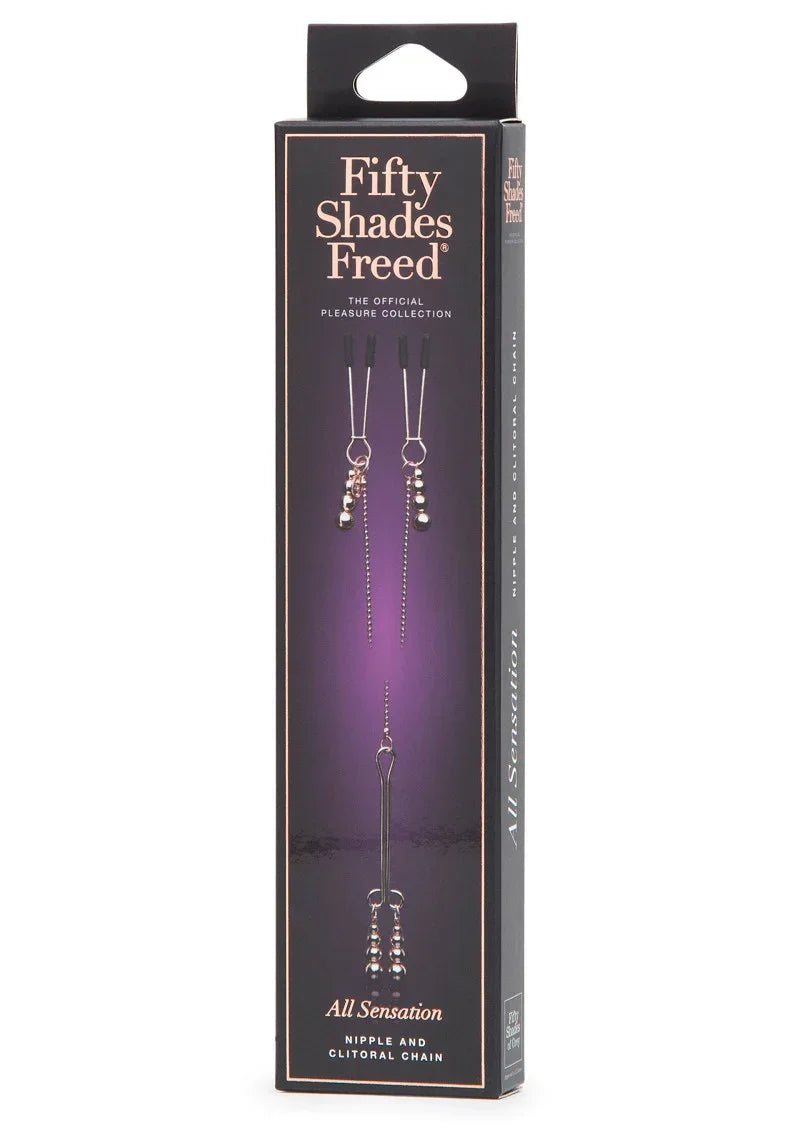 Bestel: Freed All Sensation Nipple & Clitoral Chain Fifty Shades - bij Happytoys.nl, happytoys.be, Happytoys.ae: erotische sex webshop | liever Happy dan Easy ⭐⭐⭐⭐⭐