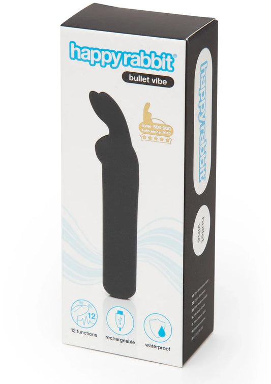 Rabbit Ears Bullet Vibrator black by Happy Rabbits - Happytoys Sexshop: Toys for Feeling Happy & Easy π - Discreet geleverd