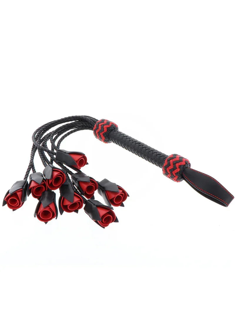 Bestel: Masters Real Leather Roses Whip by Hidden Desire - bij Happytoys.nl, happytoys.be, Happytoys.ae: erotische sex webshop | liever Happy dan Easy ⭐⭐⭐⭐⭐