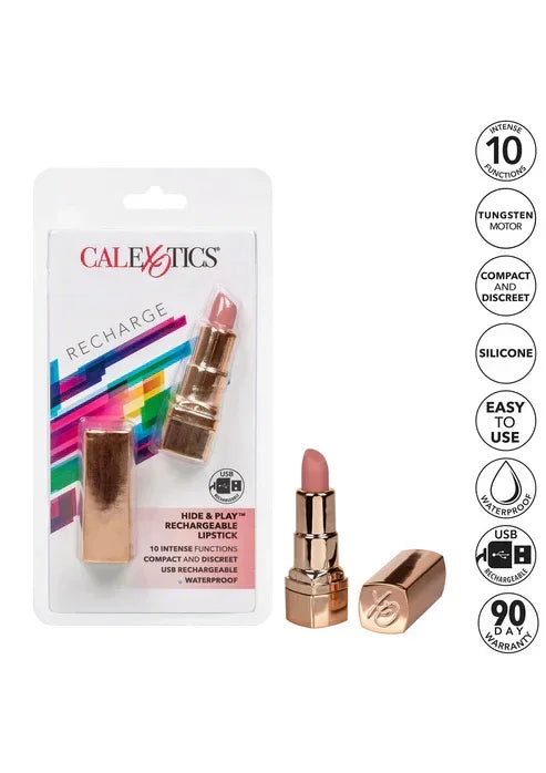 Bestel: Hide & Play Lipstick Rechargeable by CalExotics - bij Happytoys.nl, happytoys.be, Happytoys.ae: erotische sex webshop | liever Happy dan Easy ⭐⭐⭐⭐⭐