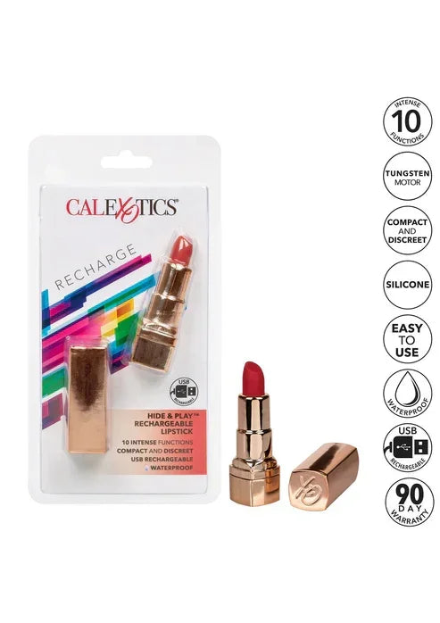 Bestel: Hide & Play Lipstick Rechargeable by CalExotics - bij Happytoys.nl, happytoys.be, Happytoys.ae: erotische sex webshop | liever Happy dan Easy ⭐⭐⭐⭐⭐
