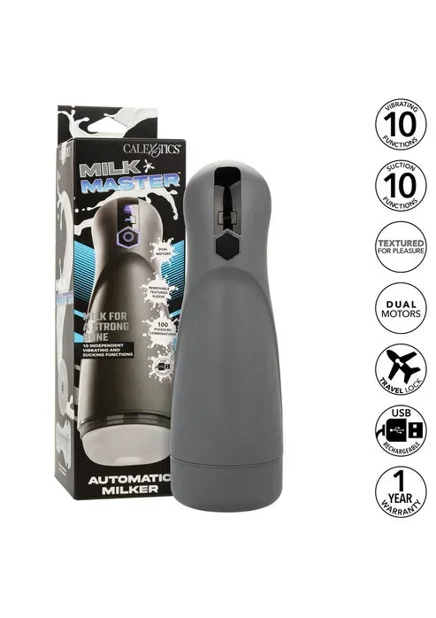 Bestel: Milk Master Automatic Milker by CalExotics - bij Happytoys.nl, happytoys.be, Happytoys.ae: erotische sex webshop | liever Happy dan Easy ⭐⭐⭐⭐⭐