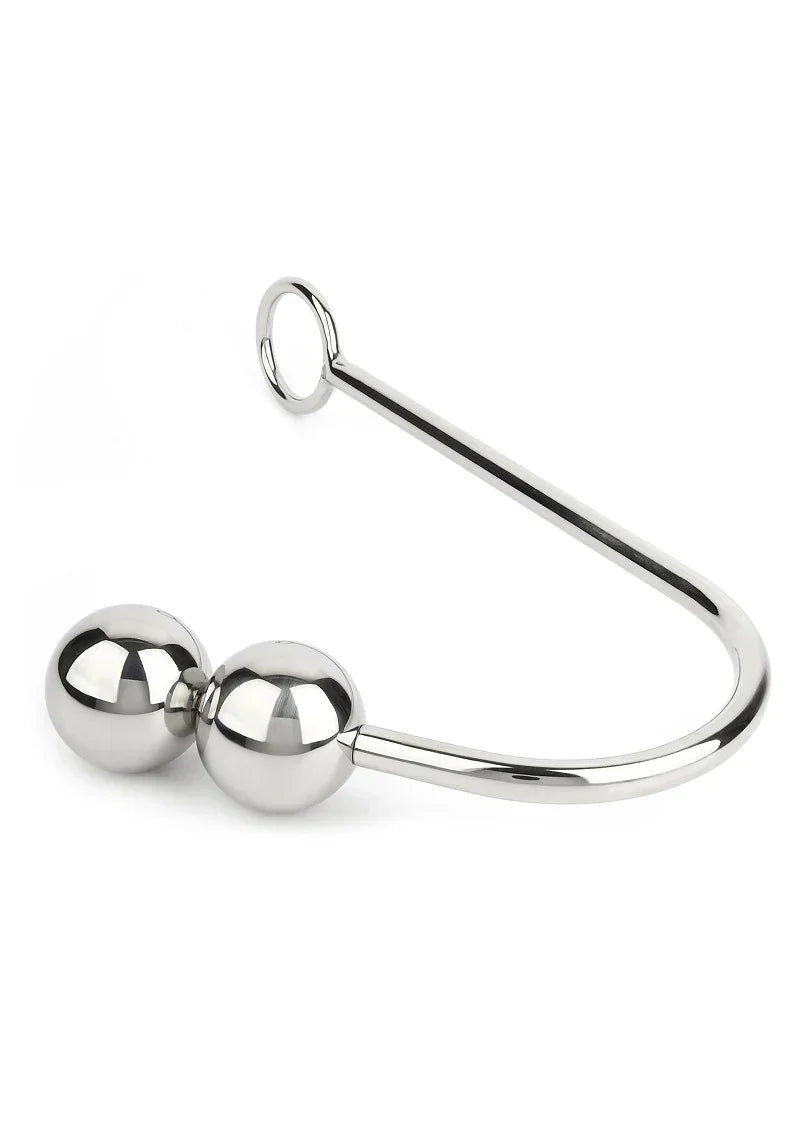 Bestel: Anal Hook Double Balls 40+40mm by Mr. Steel - bij Happytoys.nl, happytoys.be, Happytoys.ae: erotische sex webshop | liever Happy dan Easy ⭐⭐⭐⭐⭐