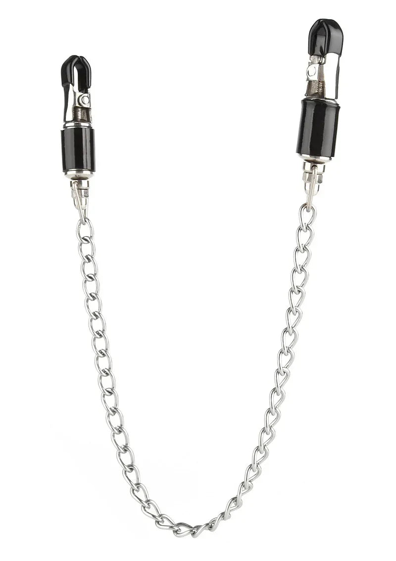 Bestel: Barrel Tit Clamps With Chain by Mr. Steel - bij Happytoys.nl, happytoys.be, Happytoys.ae: erotische sex webshop | liever Happy dan Easy ⭐⭐⭐⭐⭐