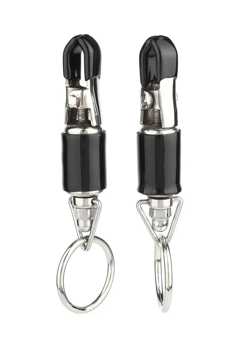 Bestel: Barrel Tit Clamps With Ring by Mr.Steel - bij Happytoys.nl, happytoys.be, Happytoys.ae: erotische sex webshop | liever Happy dan Easy ⭐⭐⭐⭐⭐