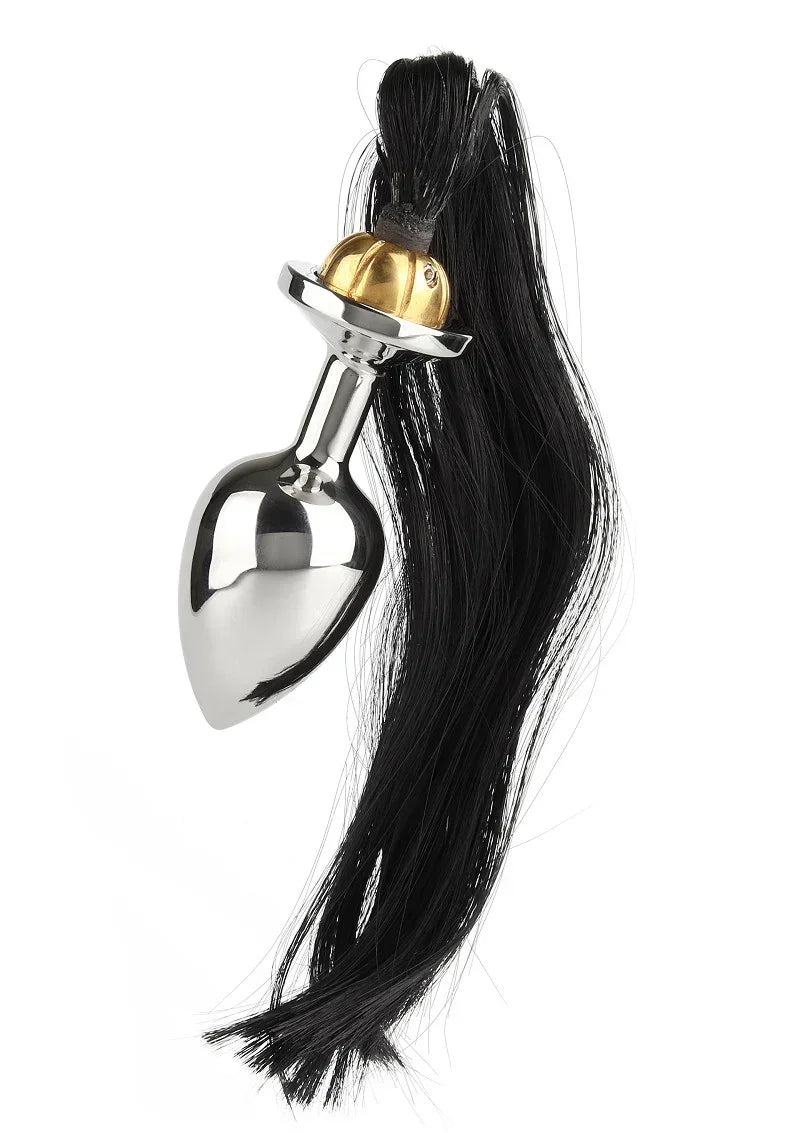 Bestel: Black Hair Pony Tail Rosebud by Mr. Steel - bij Happytoys.nl, happytoys.be, Happytoys.ae: erotische sex webshop | liever Happy dan Easy ⭐⭐⭐⭐⭐