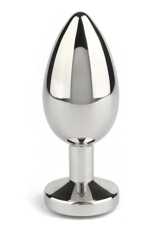Mr. Steel Jewled Butt Plug Medium (Blue) - Happytoys Sexshop: online sex shop for Feeling Happy & Easy 😊 - Discreet geleverd