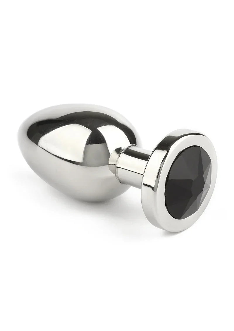 Bestel: Mr. Steel Jewled Butt Plug Small (Black) - bij Happytoys.nl, happytoys.be, Happytoys.ae: erotische sex webshop | liever Happy dan Easy ⭐⭐⭐⭐⭐