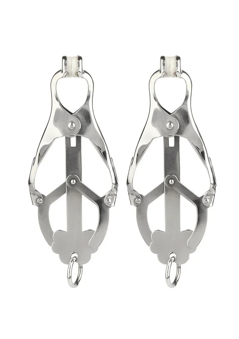 Bestel: Squeezer Nipple Clamps W Ring by Mr. Steel - bij Happytoys.nl, happytoys.be, Happytoys.ae: erotische sex webshop | liever Happy dan Easy ⭐⭐⭐⭐⭐