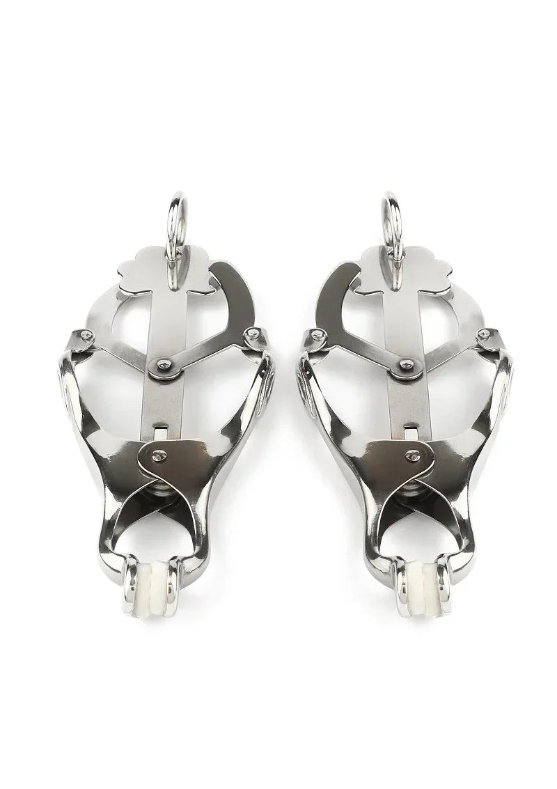 Bestel: Squeezer Nipple Clamps W Ring by Mr. Steel - bij Happytoys.nl, happytoys.be, Happytoys.ae: erotische sex webshop | liever Happy dan Easy ⭐⭐⭐⭐⭐
