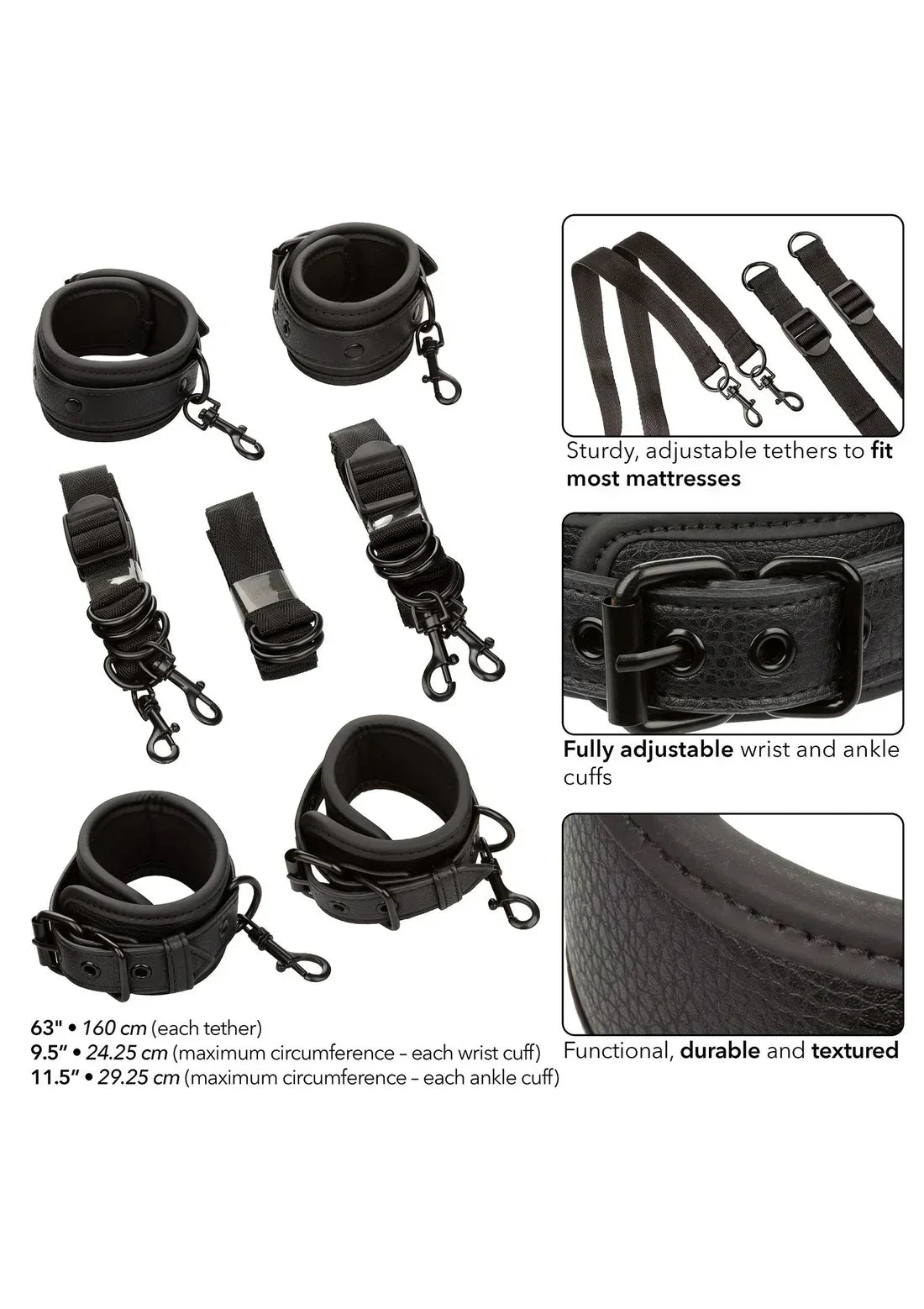 Bestel: Nocturnal Bed Restraints by CalExotics - bij Happytoys.nl, happytoys.be, Happytoys.ae: erotische sex webshop | liever Happy dan Easy ⭐⭐⭐⭐⭐