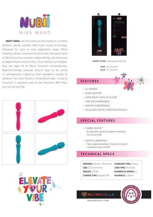 Bestel: Nubii Mika Wand by NuSensuelle - bij Happytoys.nl, happytoys.be, Happytoys.ae: erotische sex webshop | liever Happy dan Easy ⭐⭐⭐⭐⭐