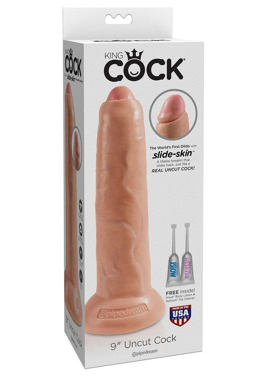 Pipedream King Cock 9' Uncut met zuignap - Happytoys Sexshop: Toys for Feeling Happy & Easy 😊 - Discreet geleverd