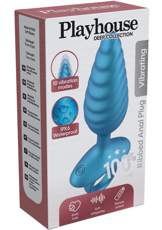 Ribbed Anal Plug Vibrating + Remote by Playhouse