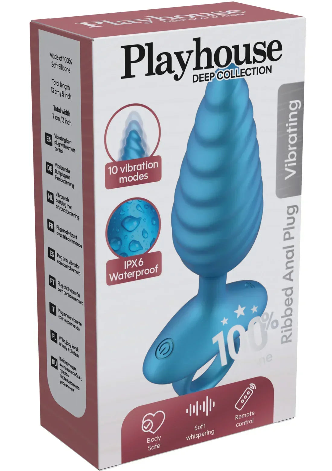 Bestel: Ribbed Anal Plug Vibrating + Remote by Playhouse - bij Happytoys.nl, happytoys.be, Happytoys.ae: erotische sex webshop | liever Happy dan Easy ⭐⭐⭐⭐⭐