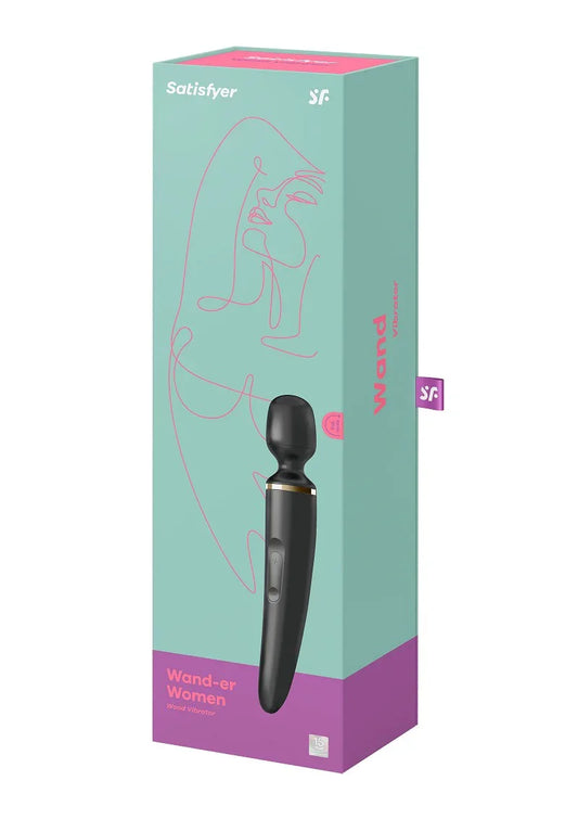Wand-er women vibrator Black by Satisfyer - Happytoys Sexshop: online sex shop for Feeling Happy & Easy 😊 - Discreet geleverd