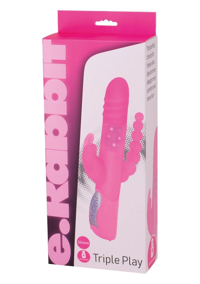 ♀ Seven Creations E-Rabbit Triple Play Driedubbele Vibrator met drie gedeelten - Happytoys Sexshop: Toys for Feeling Happy & Easy 😊 - Discreet geleverd