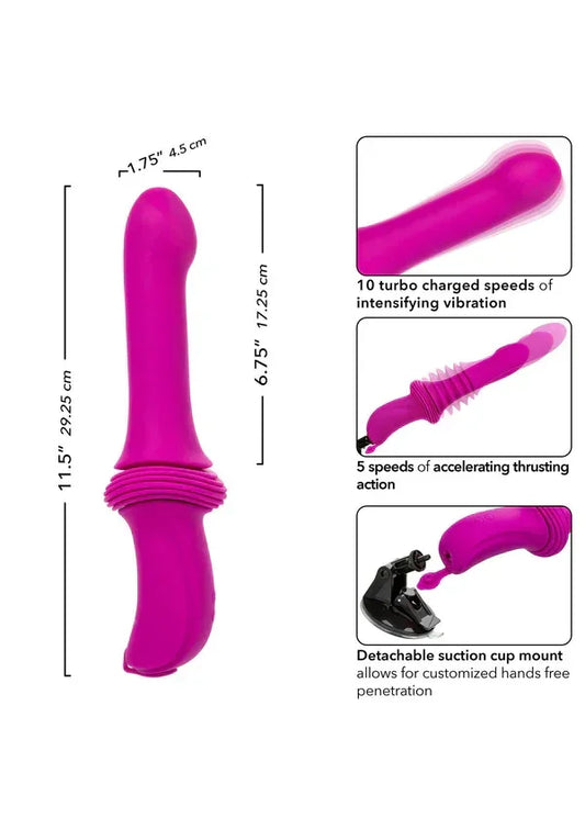 Sex Machine Ridged Thruster Pink by CalExotics - Happytoys Sexshop: online sex shop for Feeling Happy & Easy 😊 - Discreet geleverd