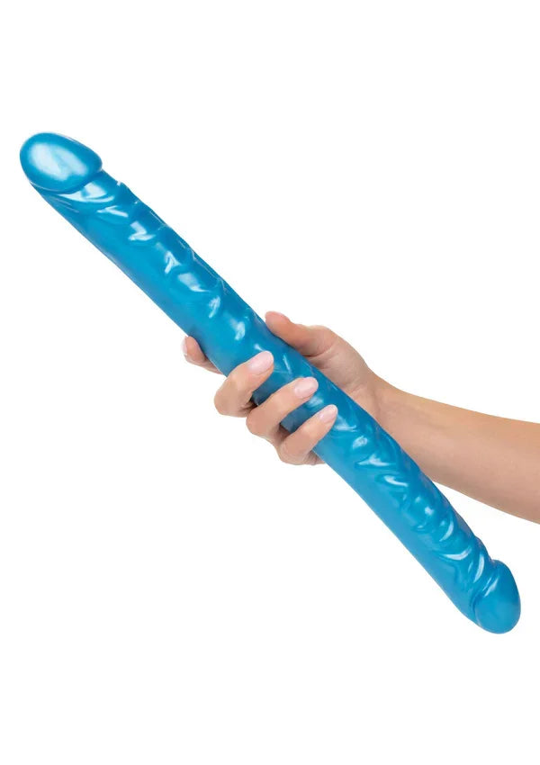 Size Queen Double Dong Blue 17 inch by CalExotics - Happytoys Sexshop: online sex shop for Feeling Happy & Easy 😊 - Discreet geleverd