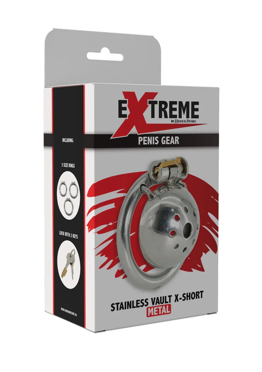 Stainless Cock Vault X-Short @ Hidden Desire - Happytoys Sexshop: online sex shop for Feeling Happy & Easy 😊 - Discreet geleverd