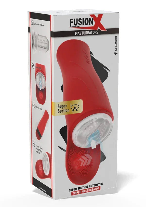 Bestel: Super Suction Nutbuster Triple Masturbator by Hidden Desire - bij Happytoys.nl, happytoys.be, Happytoys.ae: erotische sex webshop | liever Happy dan Easy ⭐⭐⭐⭐⭐