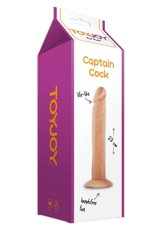 ToyJoy Captain Cock 23 cm dildo, life-like dong in purple and white packaging