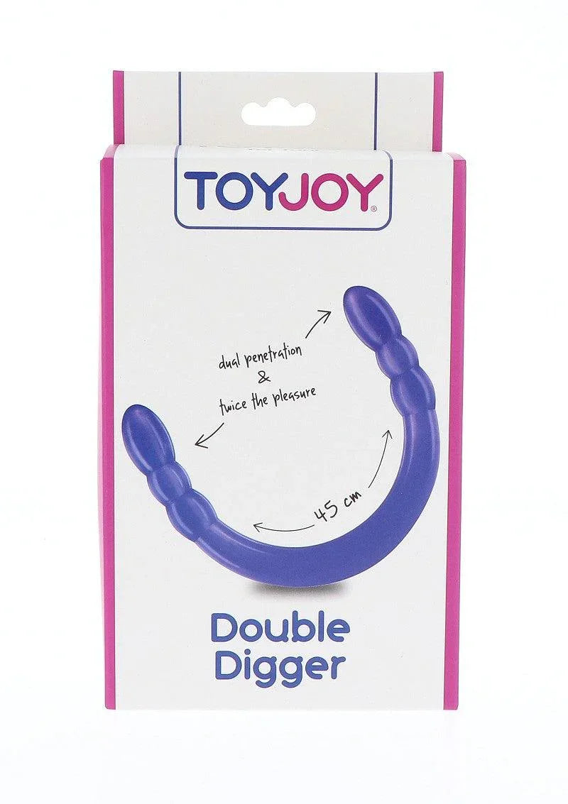 ToyJoy Double Digger purple dual-ended adult toy with 45 cm length for dual penetration