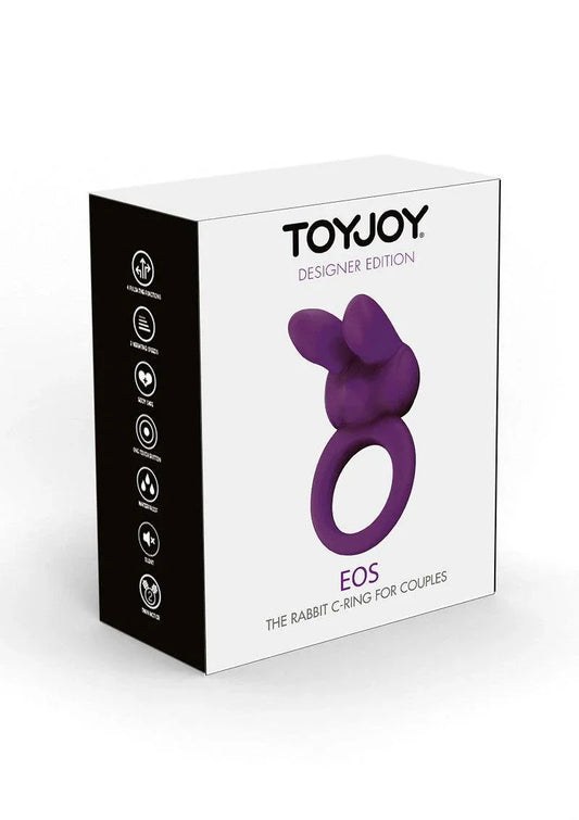 ToyJoy Designer Edition EOS purple rabbit vibrating C-ring for couples in product box