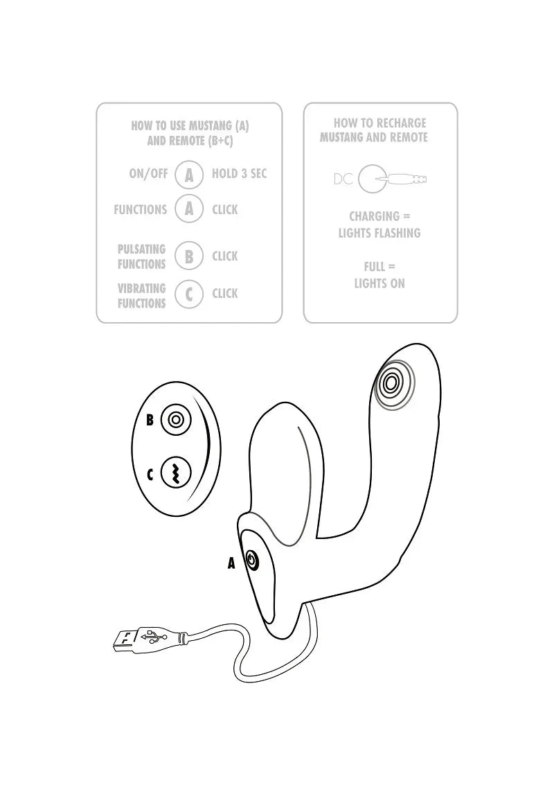 Designer Edition Mustang Prostate Massager by ToyJoy - Happytoys Sexshop: online sex shop for Feeling Happy & Easy 😊 - Discreet geleverd