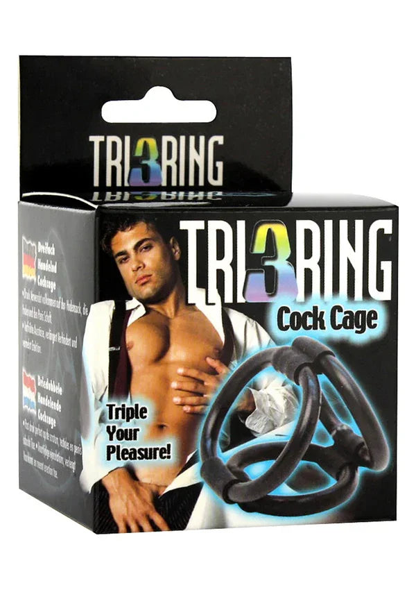 Tri Ring Cock Cage by Seven Creations - Happytoys Sexshop: online sex shop for Feeling Happy & Easy 😊 - Discreet geleverd