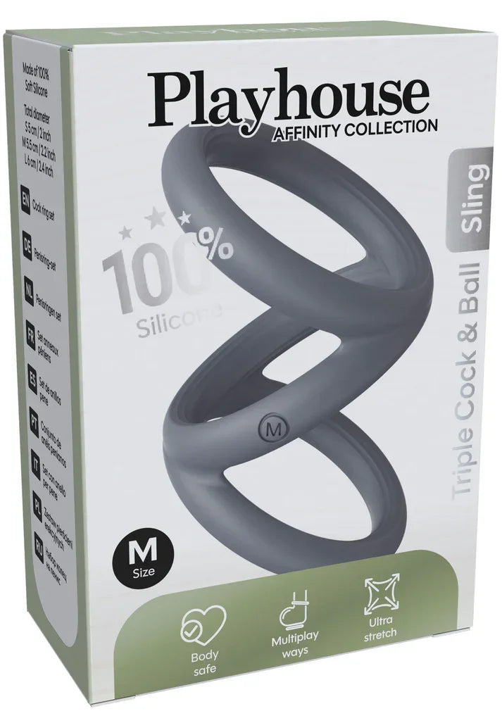 Bestel: Triple Cock & Ball Sling Medium by Playhouse Affinity - bij Happytoys.nl, happytoys.be, Happytoys.ae: erotische sex webshop | liever Happy dan Easy āāāāā